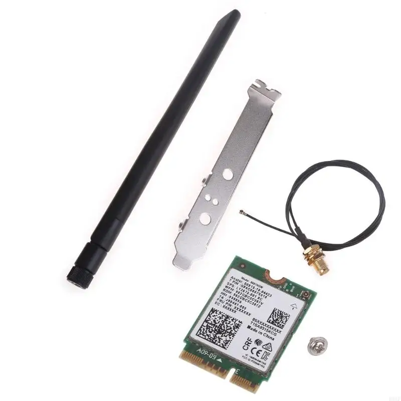 

B0KF Dual Band WiFi Card, 2.4GHz 5GHz Wireless M.2 Key E CNVI Wireless Card BT 5.0 Adapter with Antennas