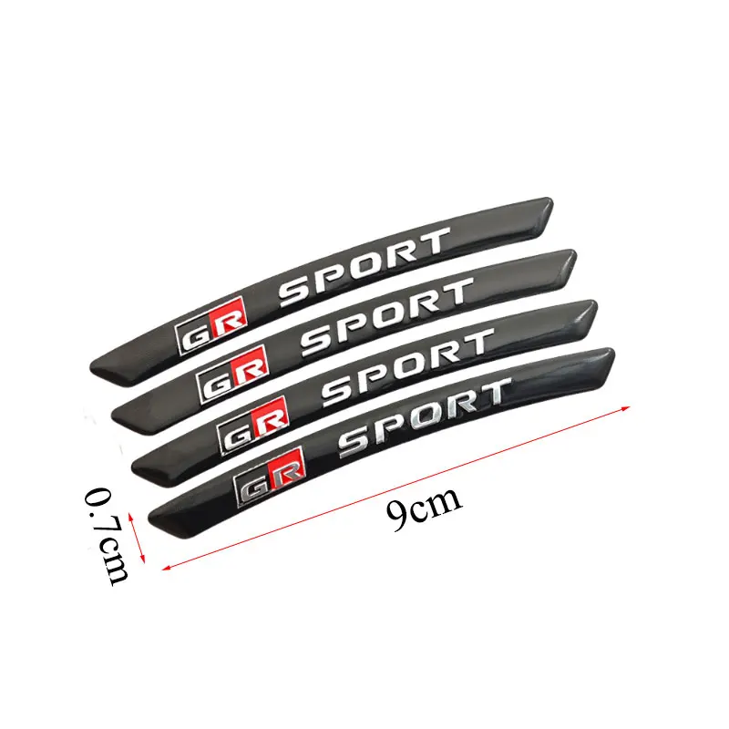 4 قطعة/المجموعة الألومنيوم GR الرياضة شعار عجلة السيارة ملصق لتويوتا يارس CH R RAV4 كورولا هايلكس GR غازو سباق الشارات اكسسوارات