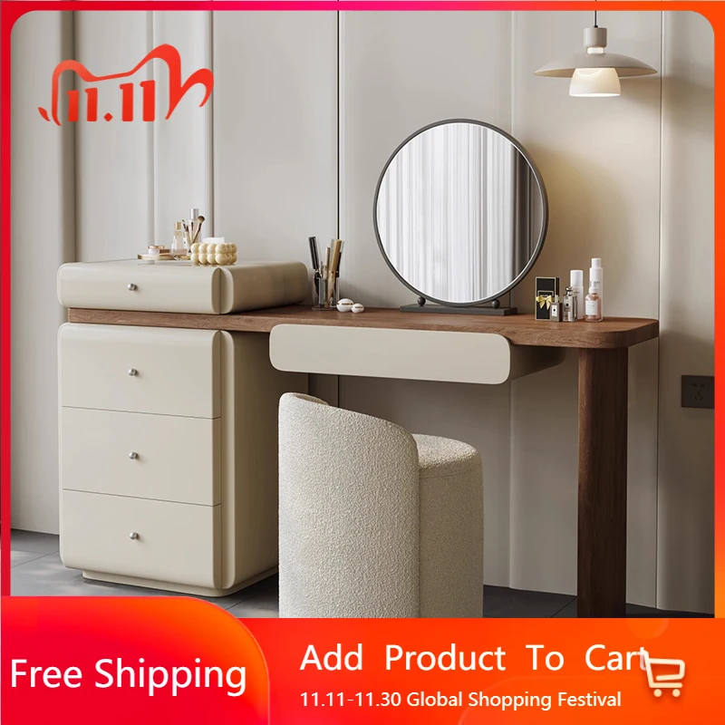 

Chair Mirror Dressing Table Bedside Jewelry Cosmetics White Dressing Table European Organizer Stool Vestidores Trendy Furniture