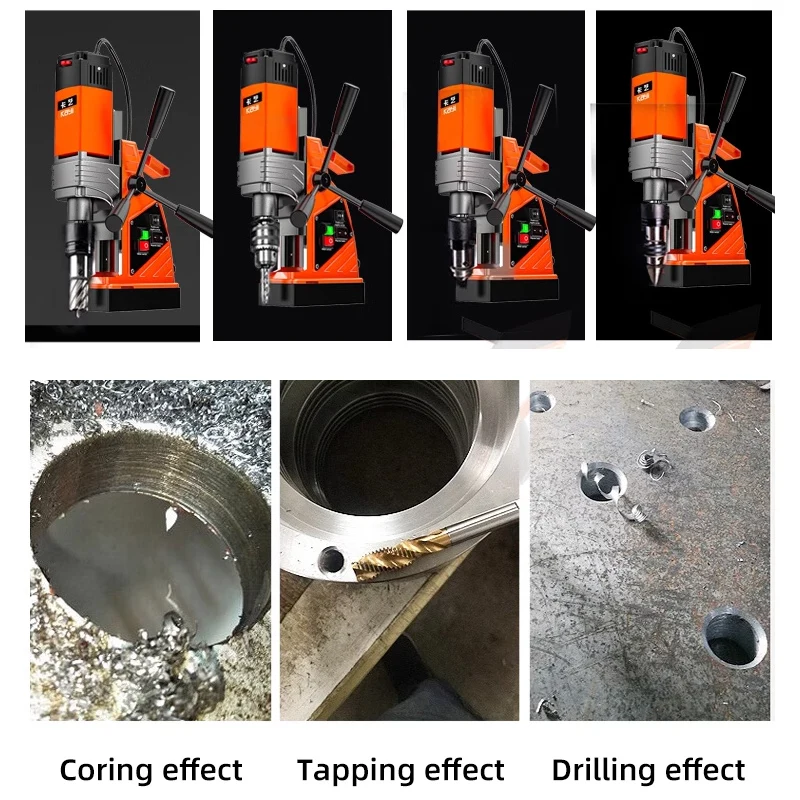 Magnetic Drill Press 1380W Adjustable Magnetic Drill Press Machine for Engineering Steel Structure Industrial Grade