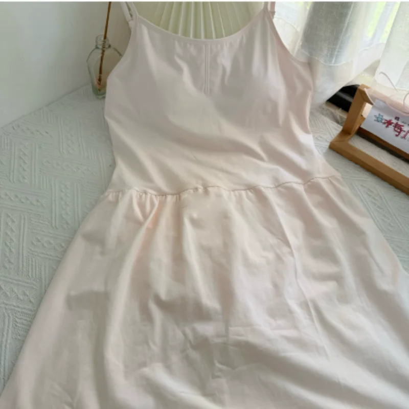 Men Sexy Bodysuit With Skirt Thin Camisole Spaghetti Straps Dress Convex Pouch Brief Stretch Cross‑Dressing Cosplay Jumpskirt