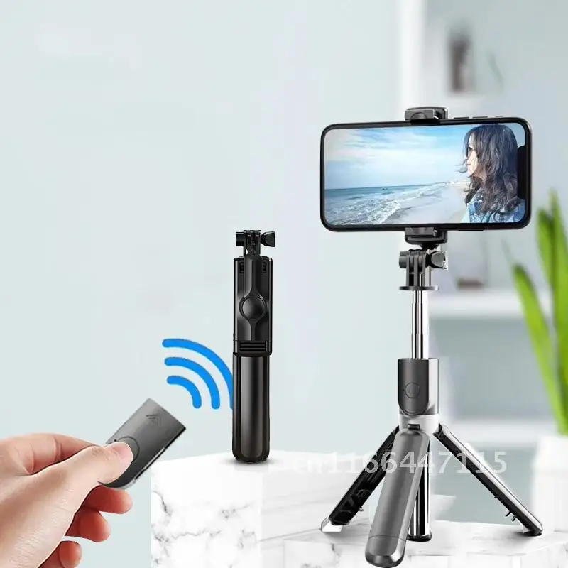 Roreta 2022 NEW 3 in 1 Wireless Foldable Mini Selfie Tripod Monopod With Bluetooth Shutter For iPhone 11 12 Xiaomi Smart Phone