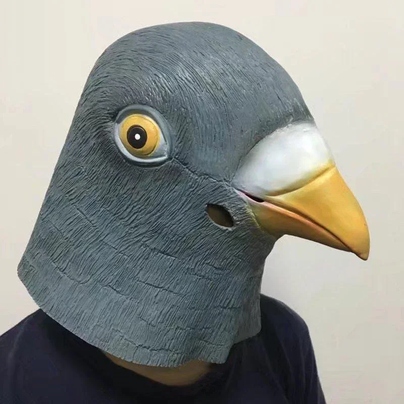 

Pigeon mask, super cute sparrow mask, latex animal headwear, green bird headwear, Sun pigeon creative party prop