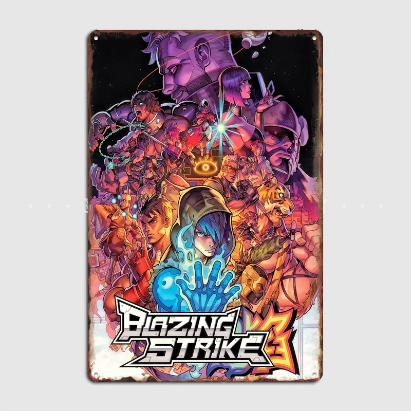 Blazing Strike 3: Character Collage Poster Metal Tin Sign Indoor Outdoor Home Decor Bar Custom Posters Wall Room Decorations