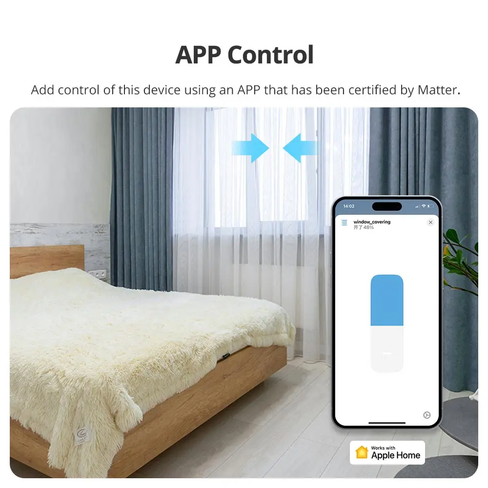 Zemismart Matter Over WiFi Smart Motorized Curtain with Splicing Track Beltless Design Homekit SmartThings Google Home Control