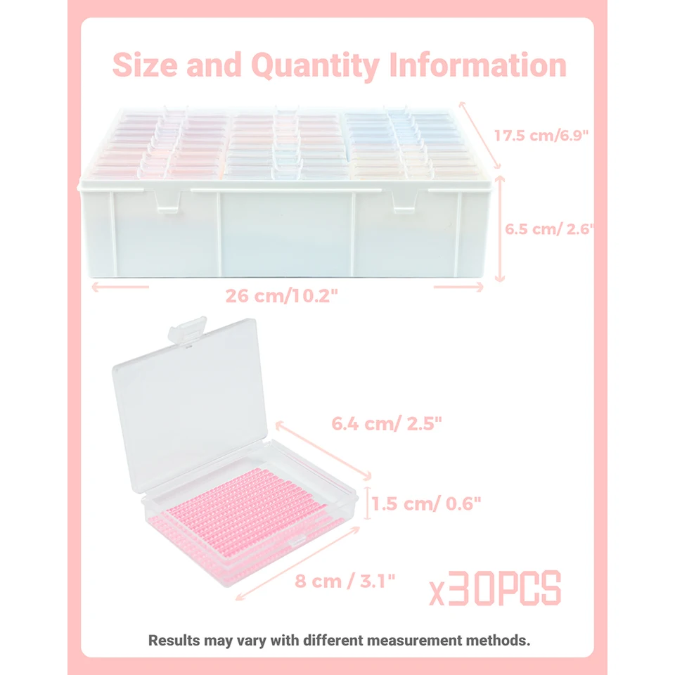 HOMFUN Diamond Painting Tray Storage Box With lid，5D Embroidery
