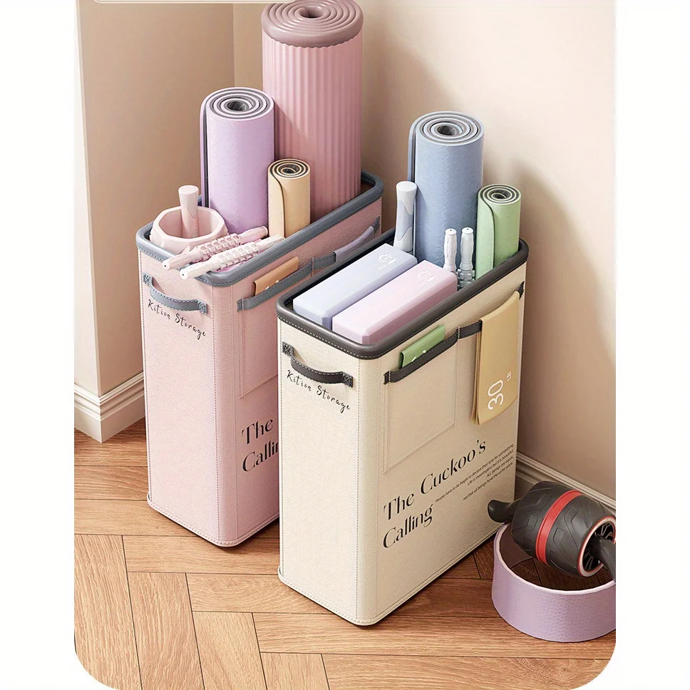 

Многофункциональный ящик для хранения спортивного инвентаря, складная прямоугольная корзина-органайзер для коврика для йоги, корзина для хранения принадлежностей для фитнеса,