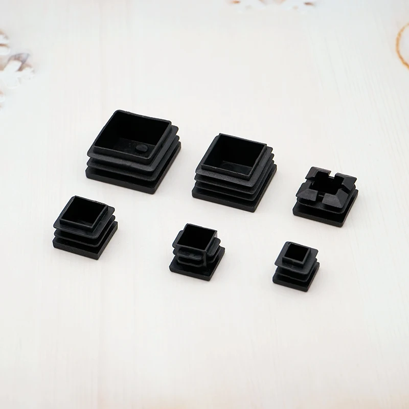 10pcs Black Plastic Rectangle End Cap Cover Tube Pipe Plug 10x20mm 30x100mm Steel Leg Stopfen