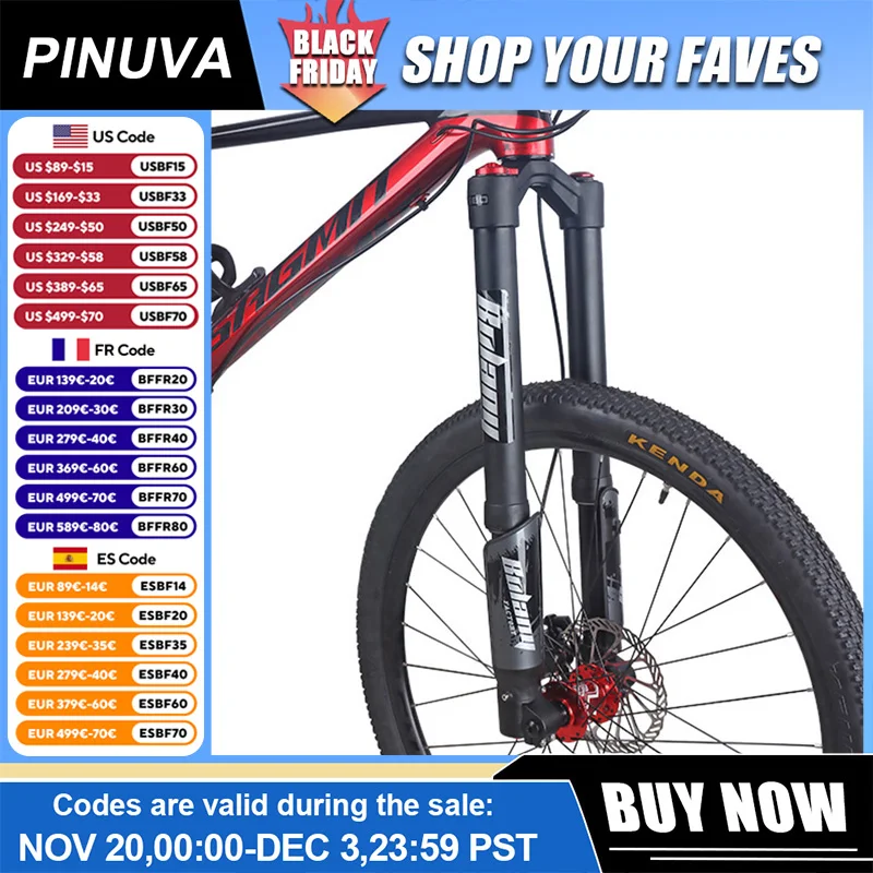 

Mountain Air Suspension Fork High-quality Aluminum Alloy 140mm Travel Bicycle Fork Damping Adjustment Forks Cycling Accessories