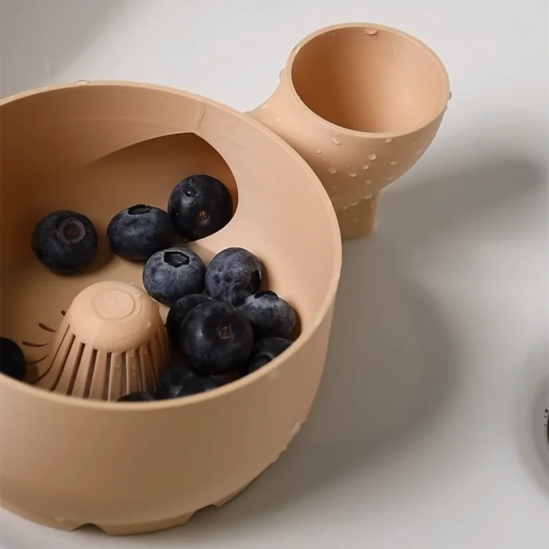 

3D Printed Automatic Vegetable Fruit Cleaner Multifunctional Kitchen Drain Basket Sink Strainer