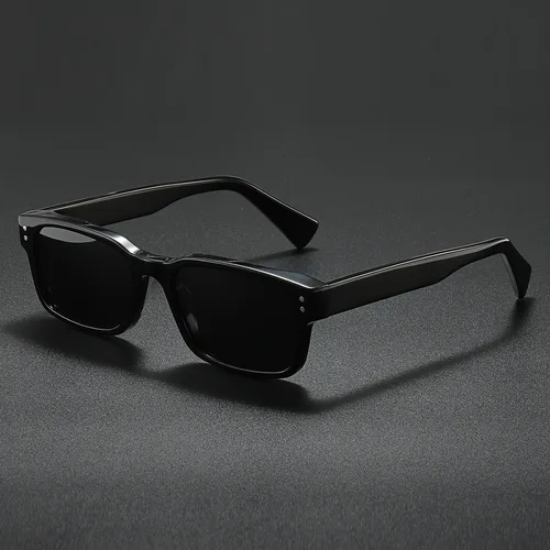 Imagen 1 del producto Gafas de sol súper rectangulares para hombre y mujer, lentes de sol polarizadas de lujo de acetato Unisex, bolsas con caja de regalo, gafas de sol de marca empaquetadas