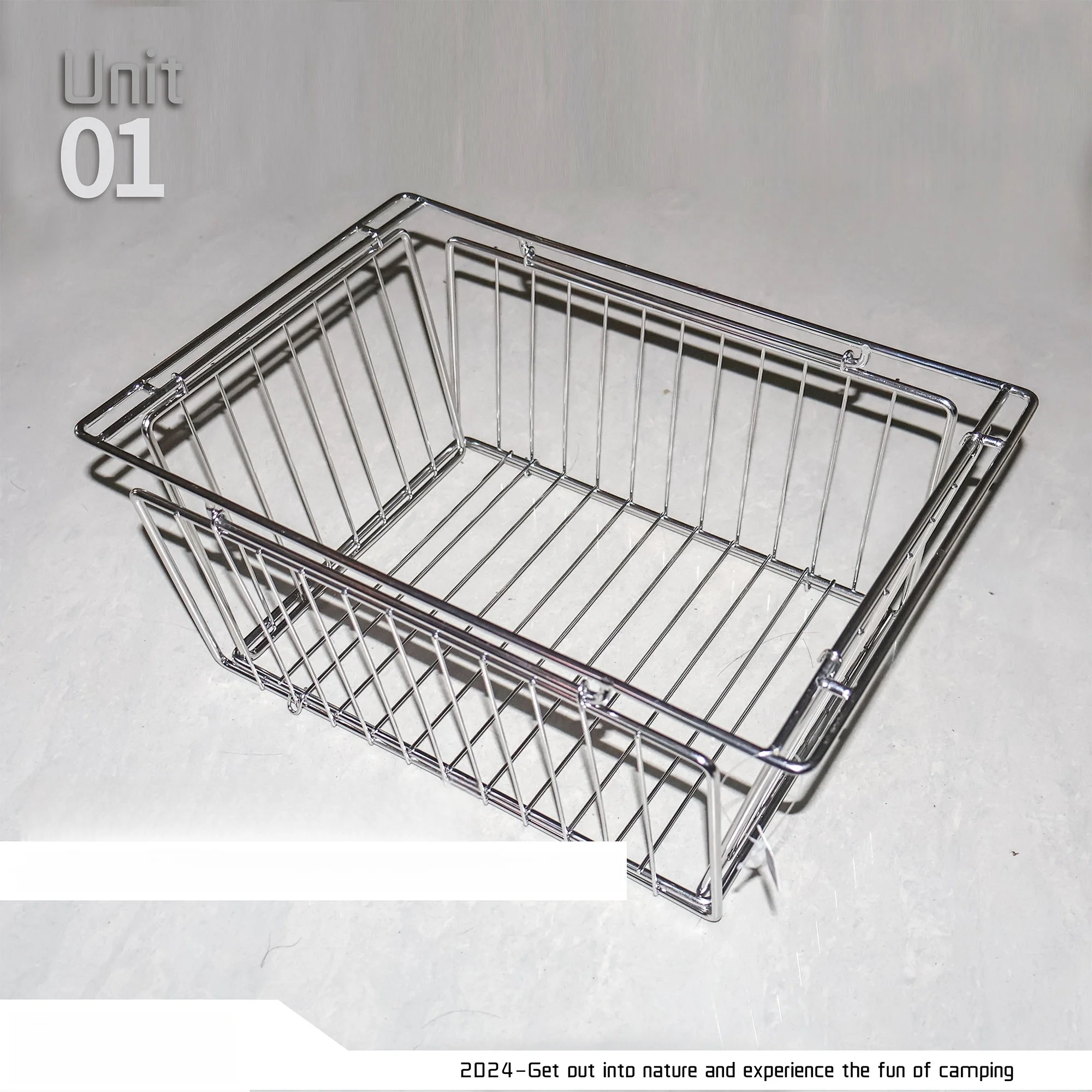 Folding Storage Basket For Camping IGT Lightweight Stainless Steel IGT Table Accessories Board Table Panel Storage Basket