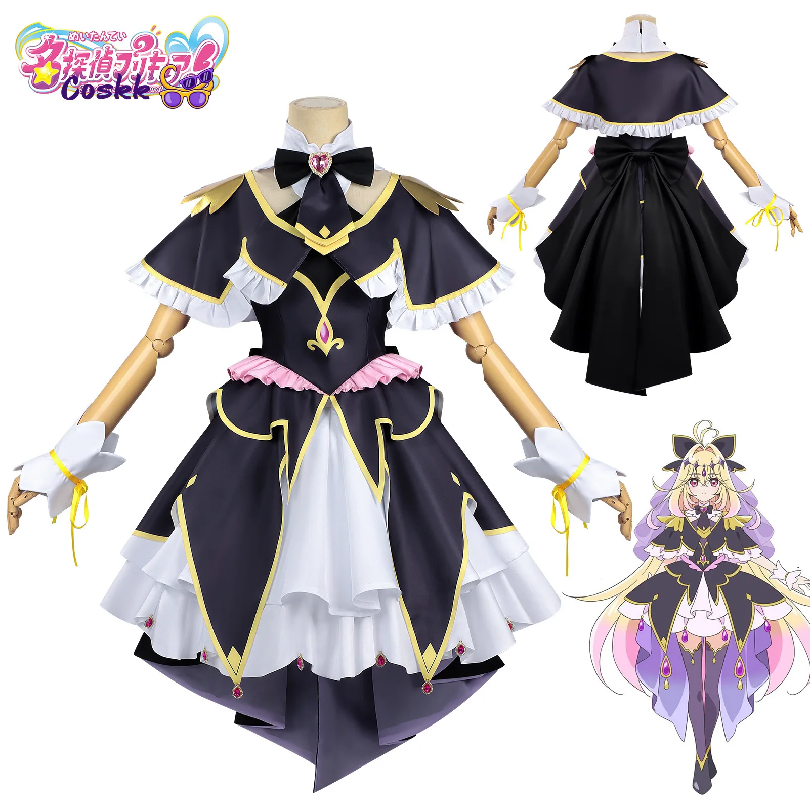 

Серия аниме-косплеев: Meitantei Pretty Cure! Мория Лулука, костюм Black Q/Cure Arcana Shadow, полный комплект.