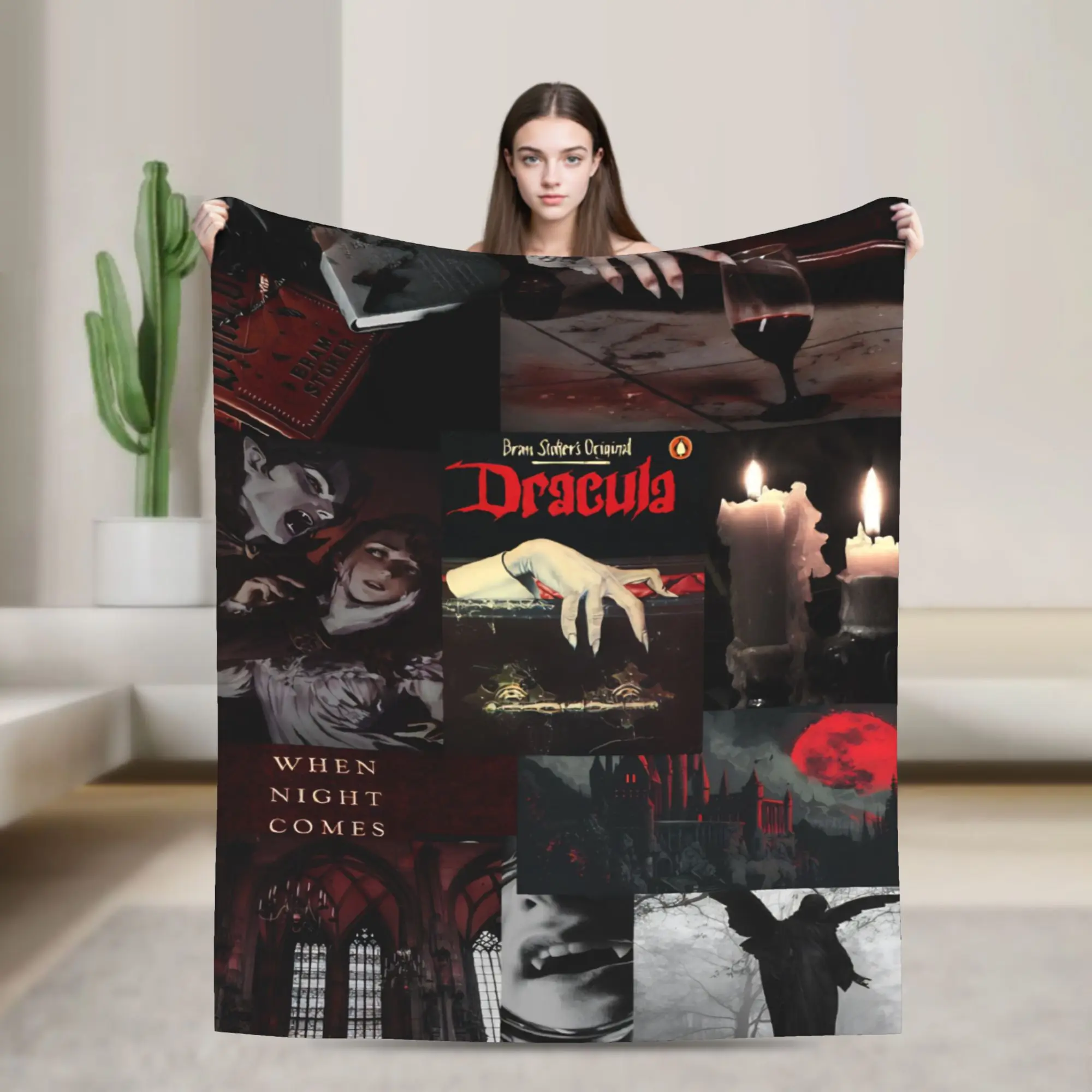 Comfortable Dracula A Love Tale Blanket Merch Sofa Decorative  Throws And Blankets Lightweight Thin Flannel for Outdoor