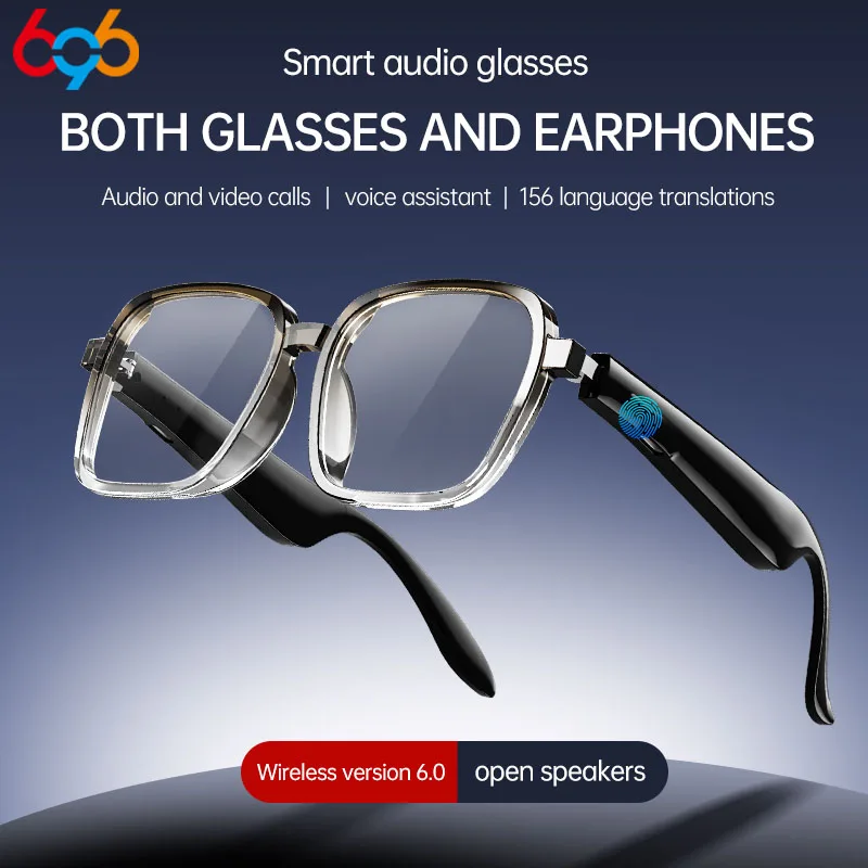 

Умные очки с Bluetooth, защитой от синего света, воспроизведением музыки, воздушной проводимостью, защитой от УФ-излучения, сенсорным управлением, переводом на 156 языков, солнцезащитные очки для женщин и мужчин