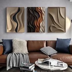 Modern Minimalist Abstract D Vision Textured Wrinkle Canvas Wall Art  Posters  Prints for Bedroom Living Room Home Decor