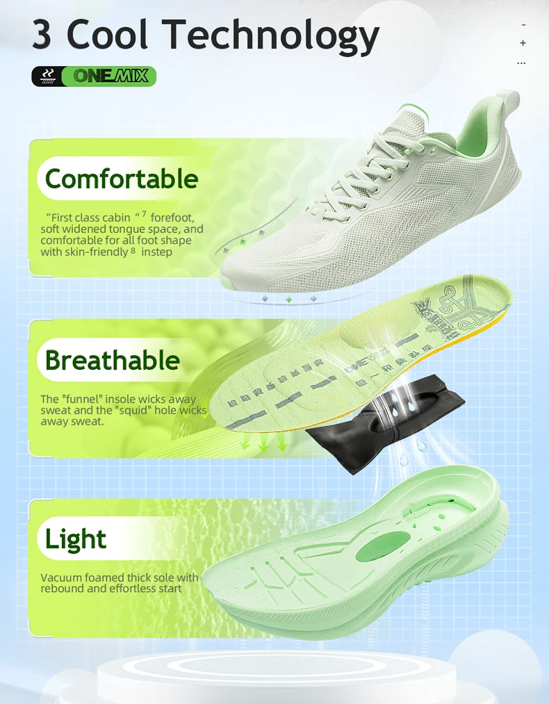 ONEMIX 23613 Herren Damen Sommer Leichte Atmungsaktive Laufschuhe Stoßdämpfend Dicke Sohle Hohe Rückfederung Verschleißfeste Sport-Sneaker – Detail 11