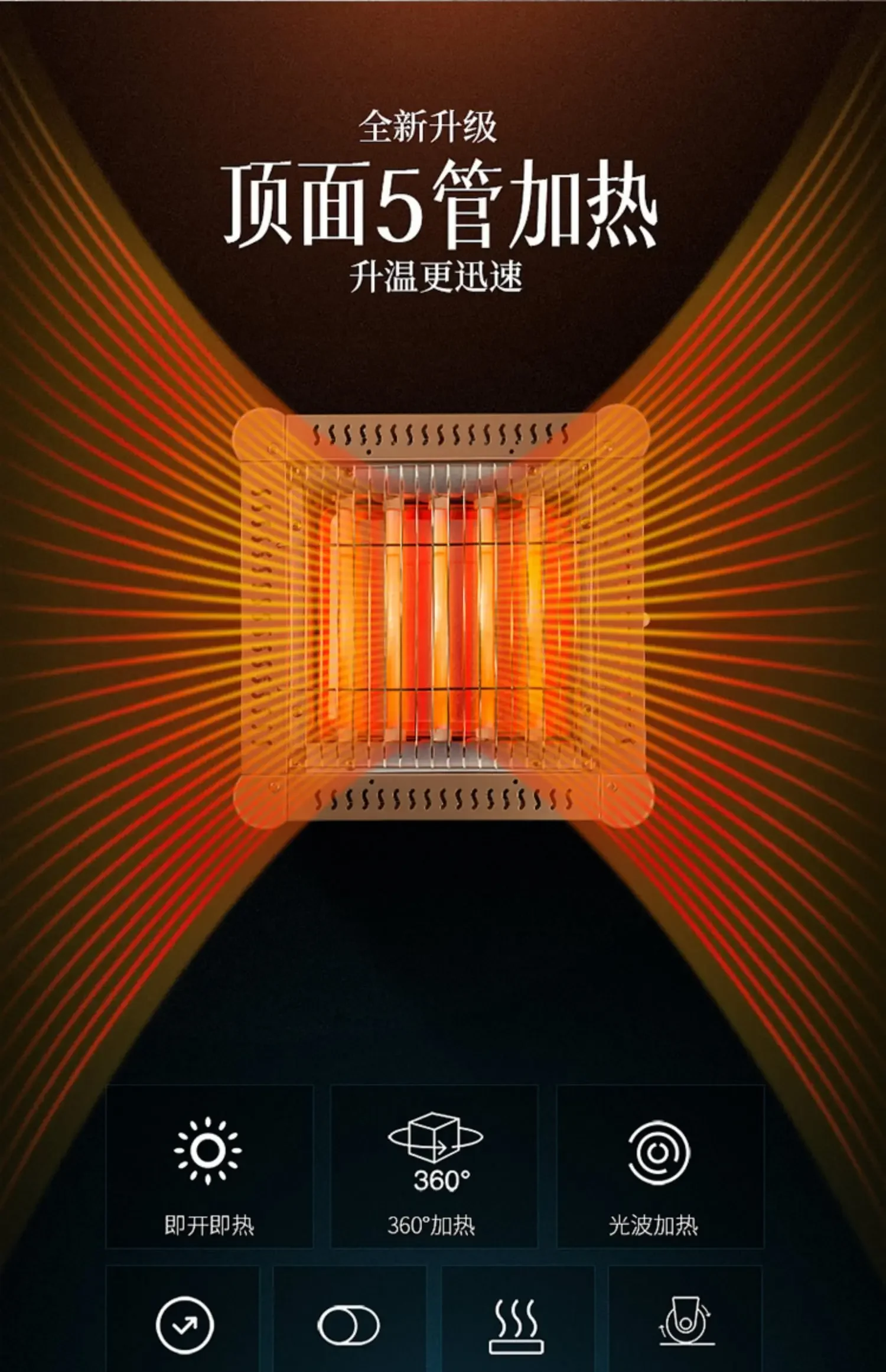 220V Multifunctional 5 Side Electric Heater Home Heating Stove with BBQ Grill Energy Saving BDB