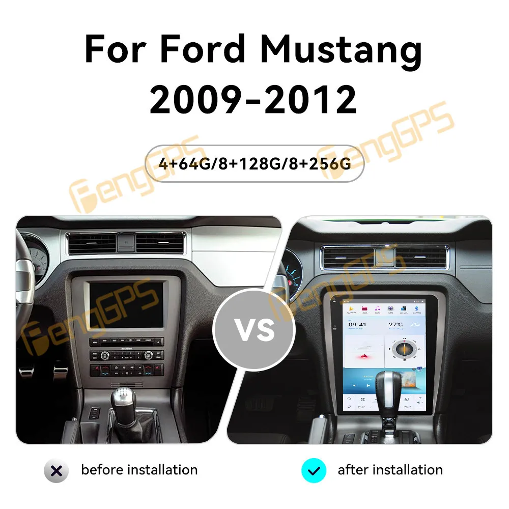 

Беспроводной CarPlay для Ford Mustang 2009-2012, автомобильный радиоприемник, мультимедиа, Android 13.0, автоплеер с экраном, 4G, GPS-навигация, Bluetooth 5,0
