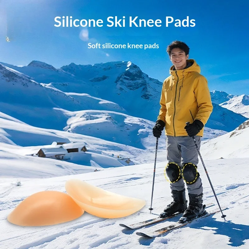 Un Par de Rodilleras de Silicona Adhesivas para Esquí, Patinaje, Snowboard, Unisex, Amigables con la Piel