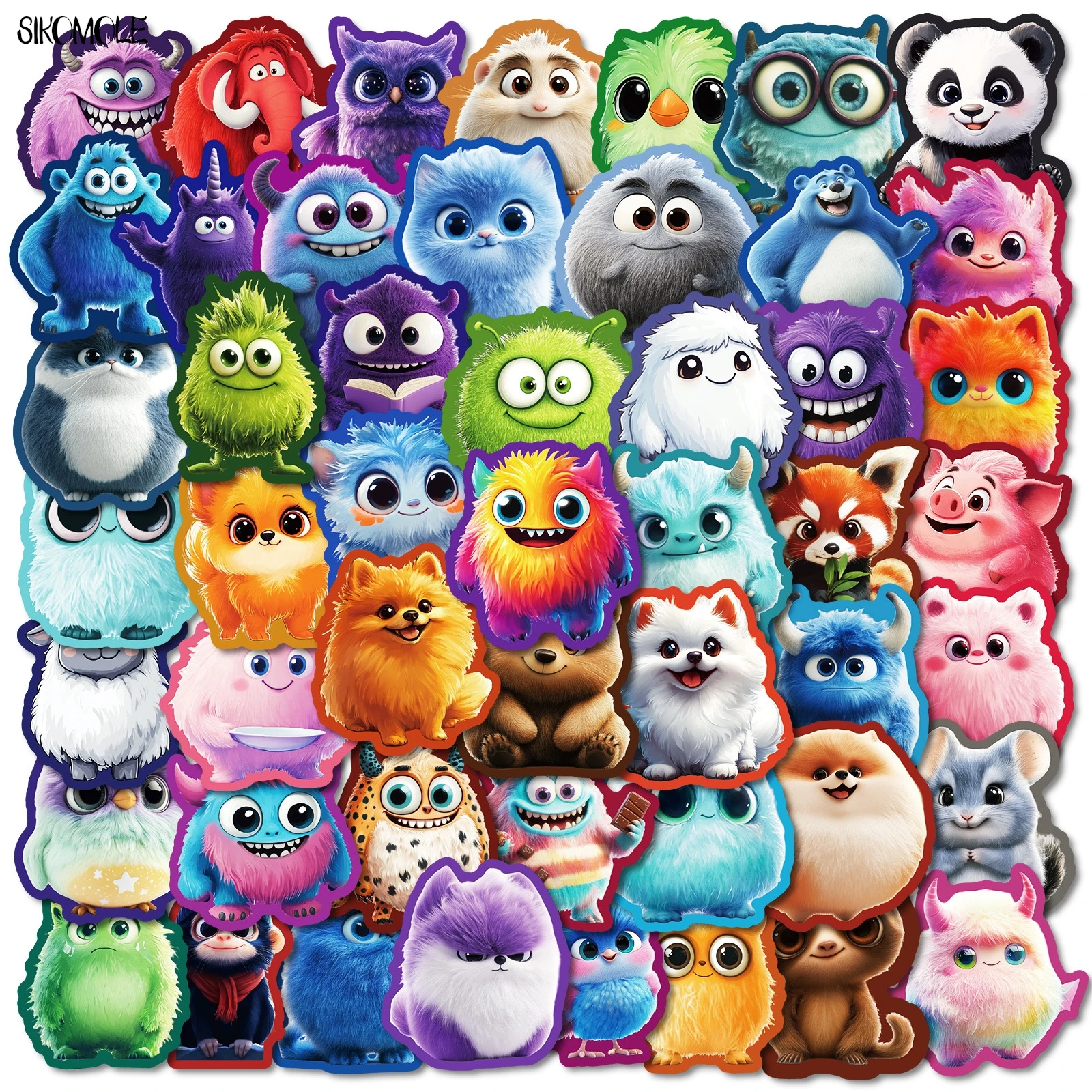 

10/30/50PCS Cartoon Cute Furry Doll Stickers Kawaii Monster Aesthetic DIY Kids Travel Luggage Fridge Decal Graffiti Sticker Pack