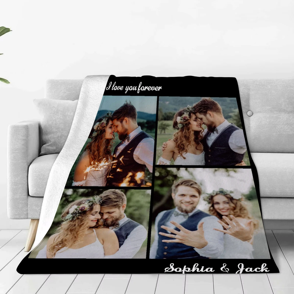 Custom Photo Flannel Blanket - Personalized Image Print, Soft & Cozy for All Seasons, Perfect Gift for Family & Friends