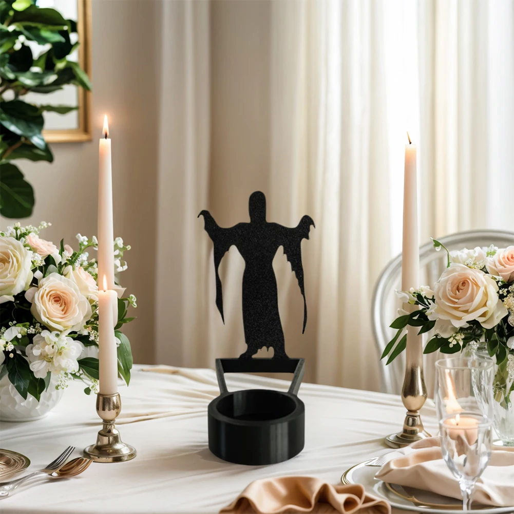 Halloween Horror Candle Holder Multi-Purpose Projection Candle Stand Wear Resist Fun Creepy Desktop Decoration for Home Decor