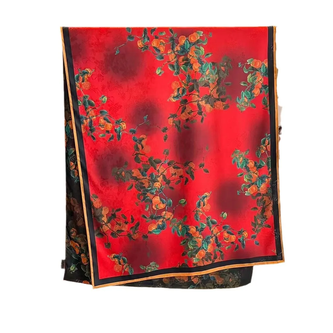 180*70cm Luxury Brand Gambiered Canton Gauze Shawl Printing Scarf Women Cheongsam Cape  Fashion Ladies Travel Scarves Charpe