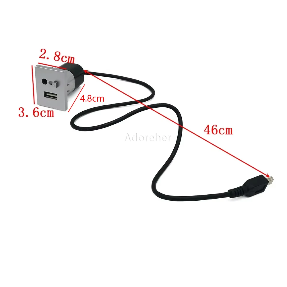 Silver Car AUX/USB Input Adapter Mini Cable USB Audio Radio u-disk Slot Interface For Ford Focus 2 mk2 2009 2010 2011