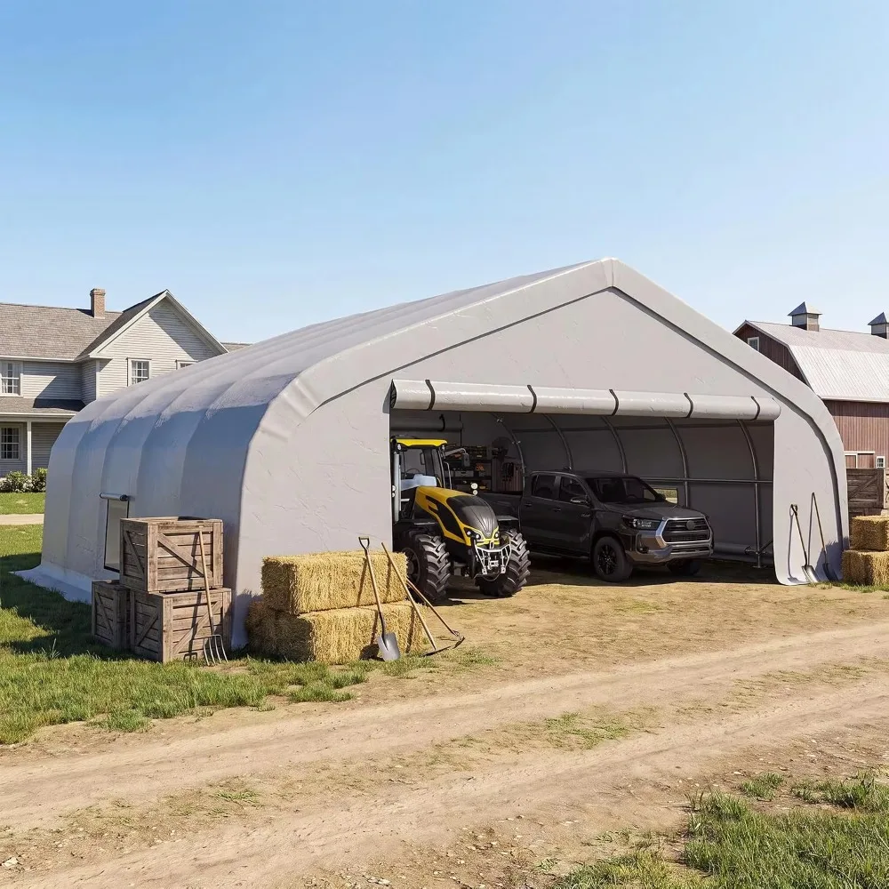 20x20 Reinforced Heavy Duty Carport, Galvanized Steel Frame with Through-Bolt Reinforcement Garage Shelter and, Customized