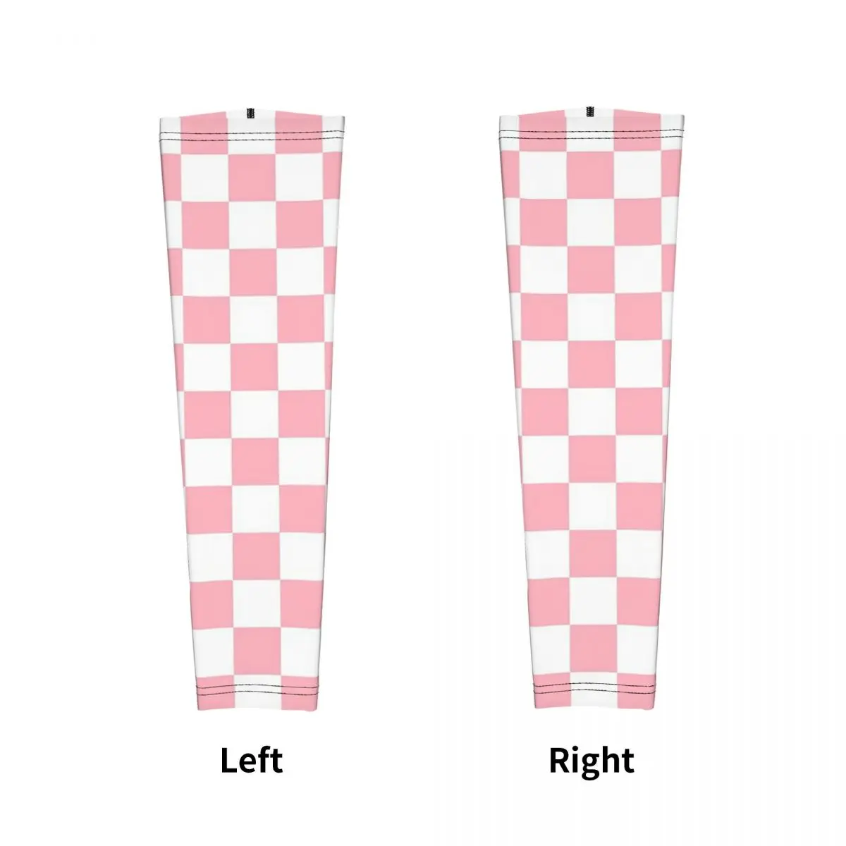 ピンク ホワイト チェッカーボード パターン アームスリーブ 男性 女性 太陽 UV 保護 タトゥー カバーアップ スポーツ クーリング サイクリング