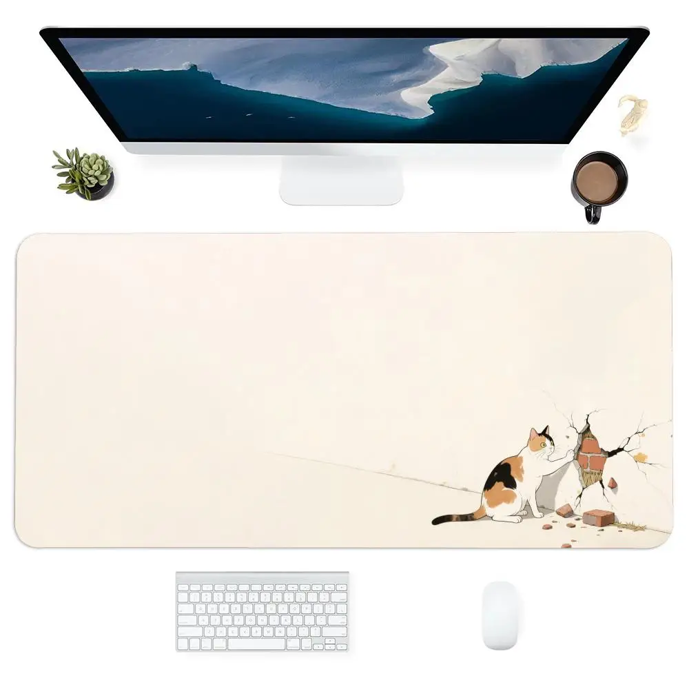 

Cat chiseling a wall Mouse Pad Desk Accessory Large Gaming Non-slip Mousepads Laptop Gamer Keyboard Tablet Mat Mini PC Playmat