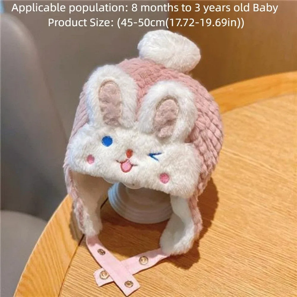 Trendy Crochet Earflap Winter Baby Hats Thickened Ear Protection Infant Caps Warm Cold Protection Knit Hats Outdoor - view 6