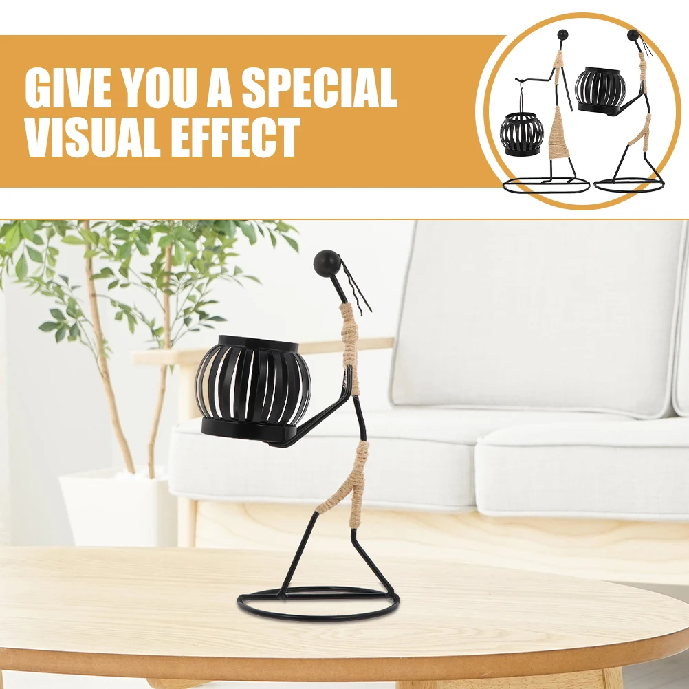 

2Pcs Vintage Iron Holders Nordic Desk Holder for Home Decor Restaurant Coffee Shop