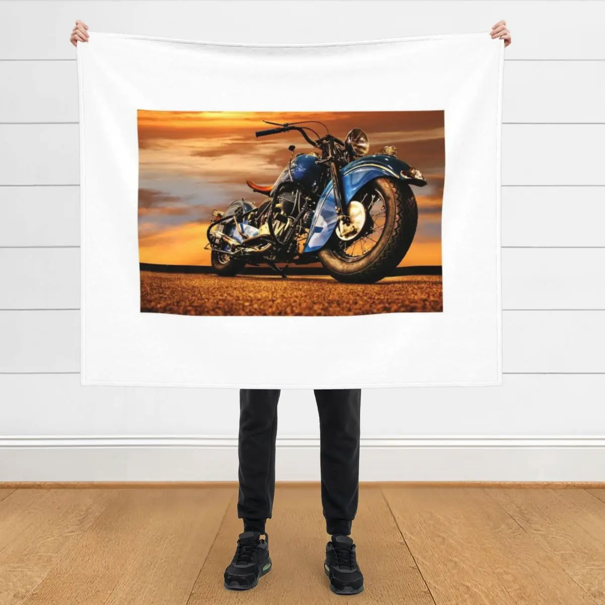 

1947 Indian Chief Clubman Motorcycle Throw Blanket Sofas Hairy Cute Plaid Blankets
