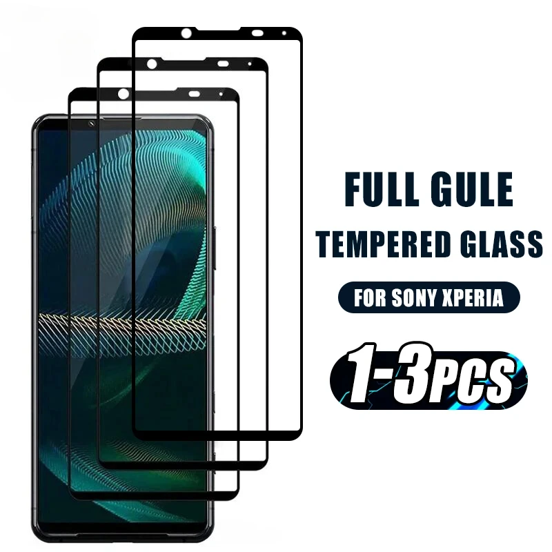 1-3Pcs Full Coverage Protective Film Tempered Glass for Sony Xperia 1 5 10 V Screen Protector for Xperia 1 5 10 II III IV Glass