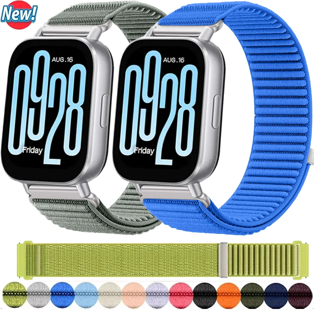 18/20/22mm Nylon-Schlaufenarmband für Redmi Watch 5 Lite/Active, Nadel-und-Faden-Band für Amazfit Active Max/Bip 6-Max/Balance 3-2-1