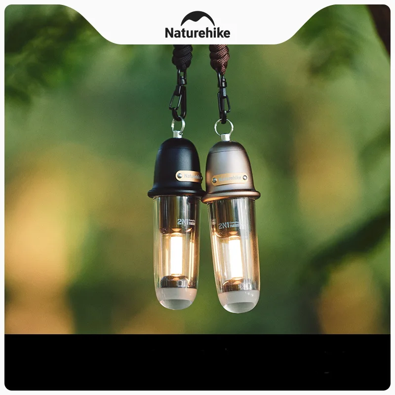 Naturehike Portable Camping Light Outdoor Rechargeable Retro Atmosphere Lighting Portable Flashlight Tent Hanging Lamps IPX4