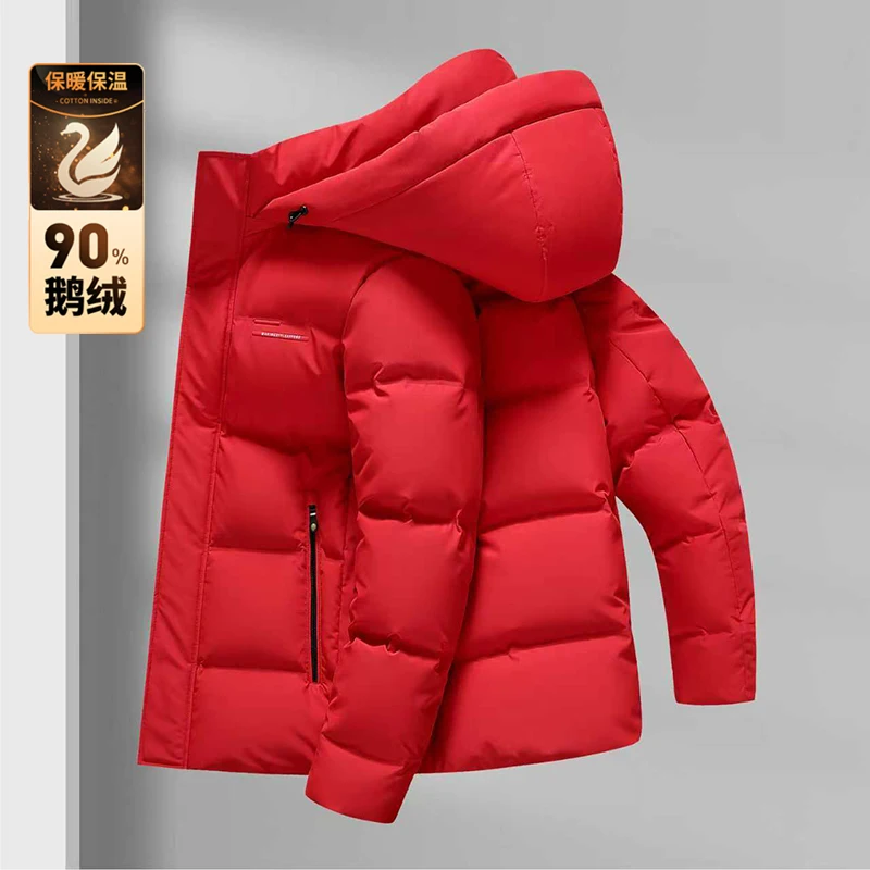 

Ture Goose Down 90% Content Parkas Coat 2025 Men Winter Luxury Warm Puffer Jacket Hood Windproof Goose Down Zipper Clothes