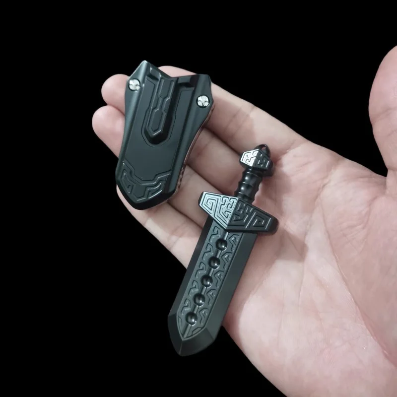 メカニカルソードプッシュスライダー EDC フィジェットトイ 亜鉛合金 クールなフィジェットスライダー 大人のストレスを軽減する 磁気要素ペンダントギフト