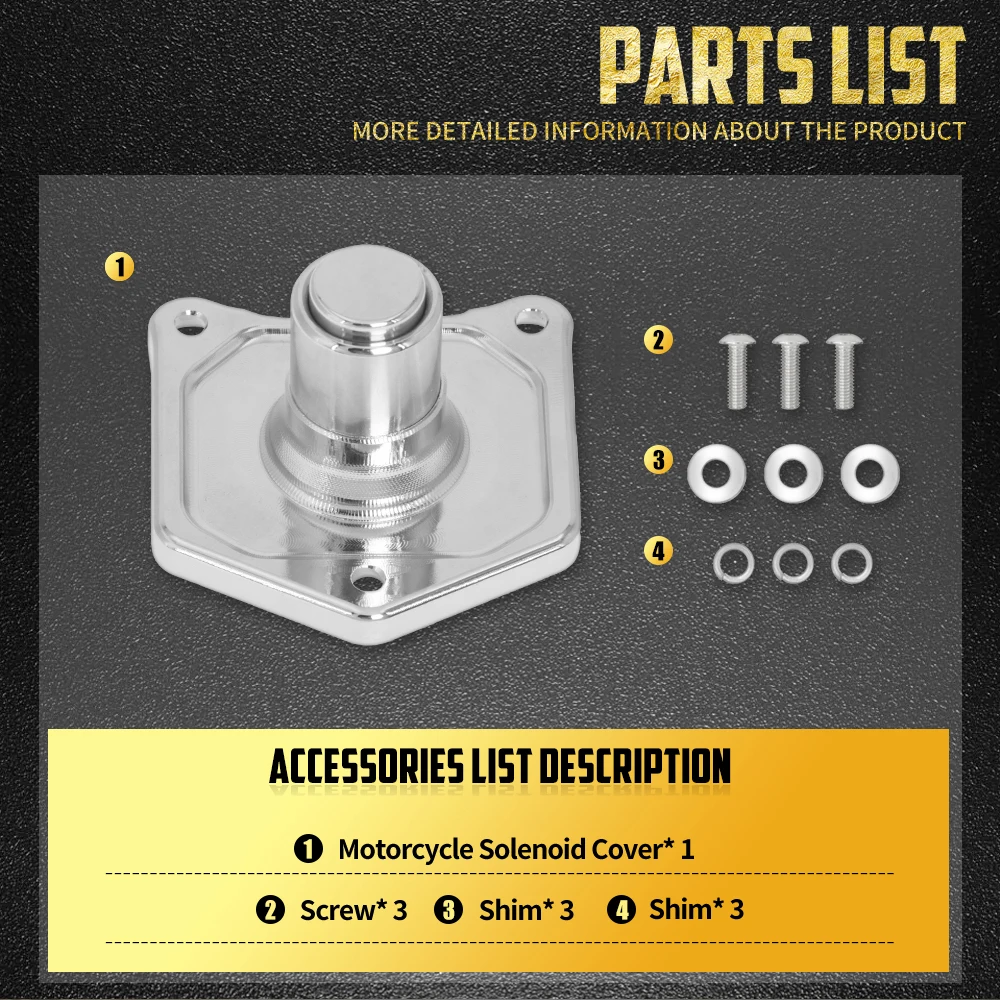 Motorcycle Chrome Solenoid Cover Push Button Starter For Harley Dyna Street Bob Fat Bob FXDF Touring Electra Glide XL 1991-2023 - view 5