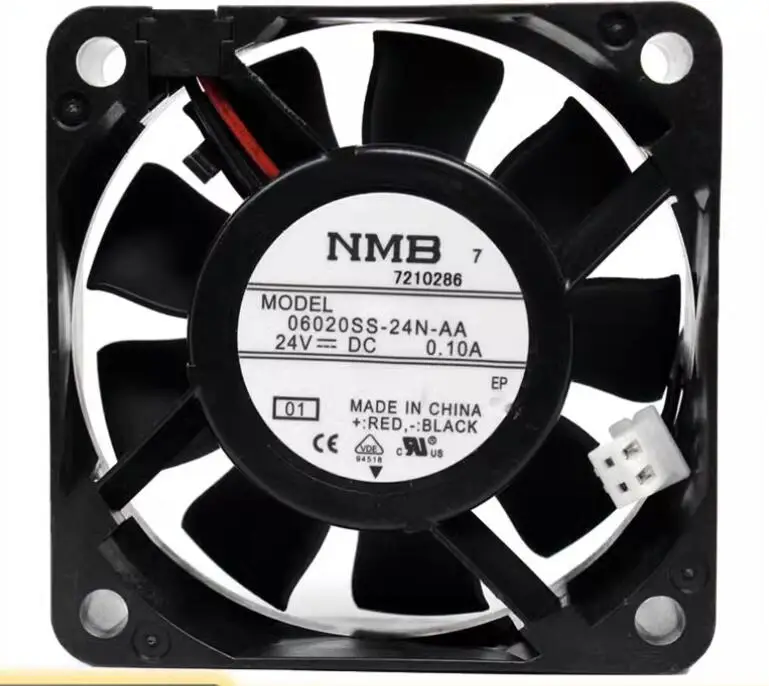 

NMB 06020SS-24N-AA DC 24V 0.10A 60x60x20mm 2-Wire Server Cooling Fan