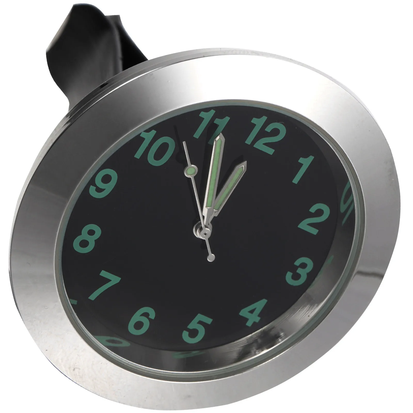 Mini Car Air Vent Quartz Clock with Luminous Pointer for Night Driving Mount Dashboard Office Study Use Silver Alloy