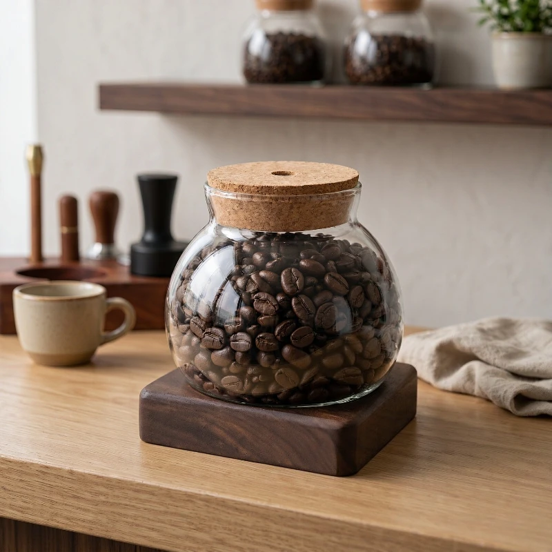 Coffee Bean Storage Canister, Sealed Ground Coffee Jar with One-Way Degassing Valve, Corrosion-Resistant Wear-Resistant Design