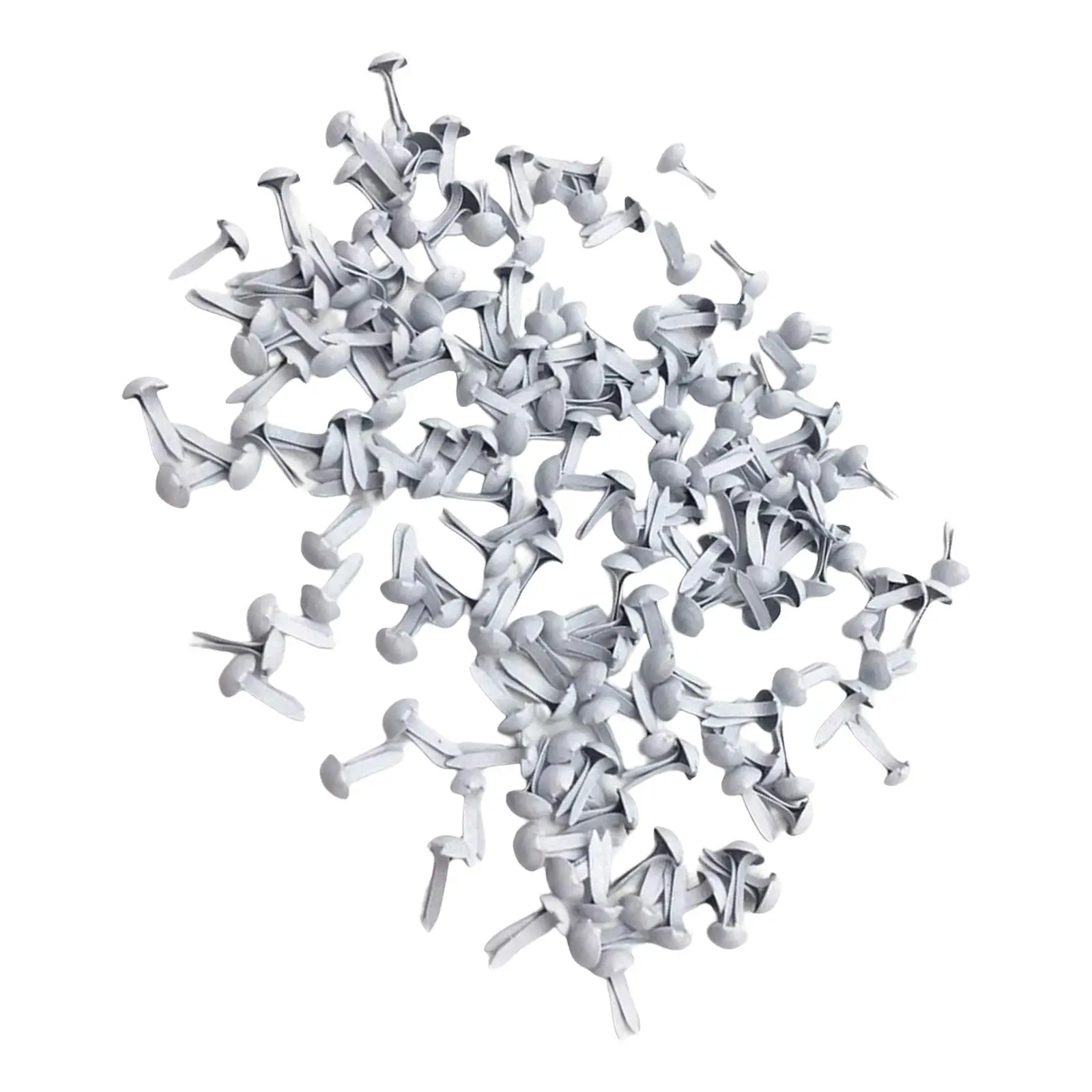 200x Mini Brads Paper Fasteners Metal Handmade White Decorative for Scrapbook Arts Crafts Card Making DIY Projects Accessories