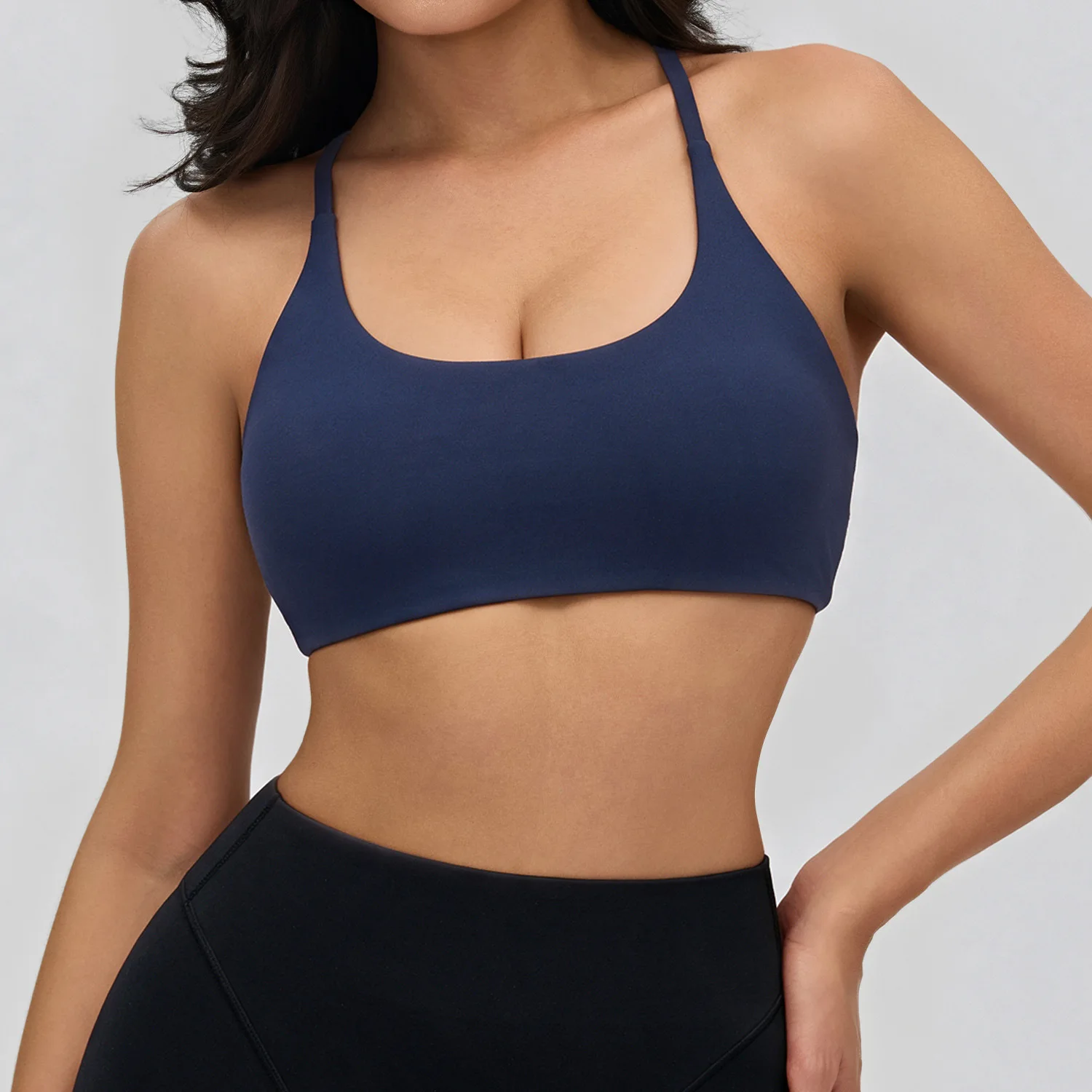 C*B Women Cross Back Sports Bra High Waist Butt Lift Leggings Naked Feel Yoga Pilates Gym Running Fitness Workout Activewear