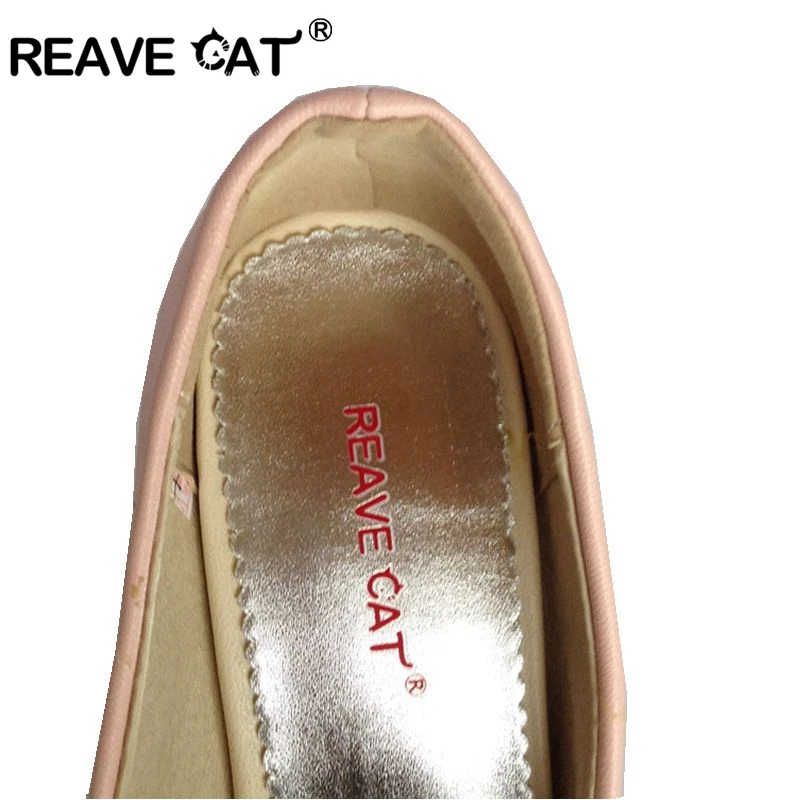 REAVE CAT Sapatos femininos alto Spring Women shoes high heels Pumps Open toe Platforms Cute Sweet Pink QL4936