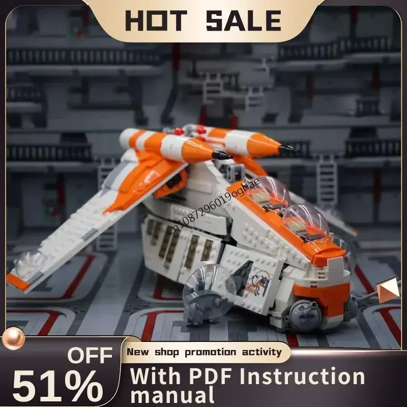 

New 1145Pcs Famous Star Battle Series Movie Moc 212Th Gunship Model Diy Creative Ideas kids Toy Birthday Gift Custom Puzzle