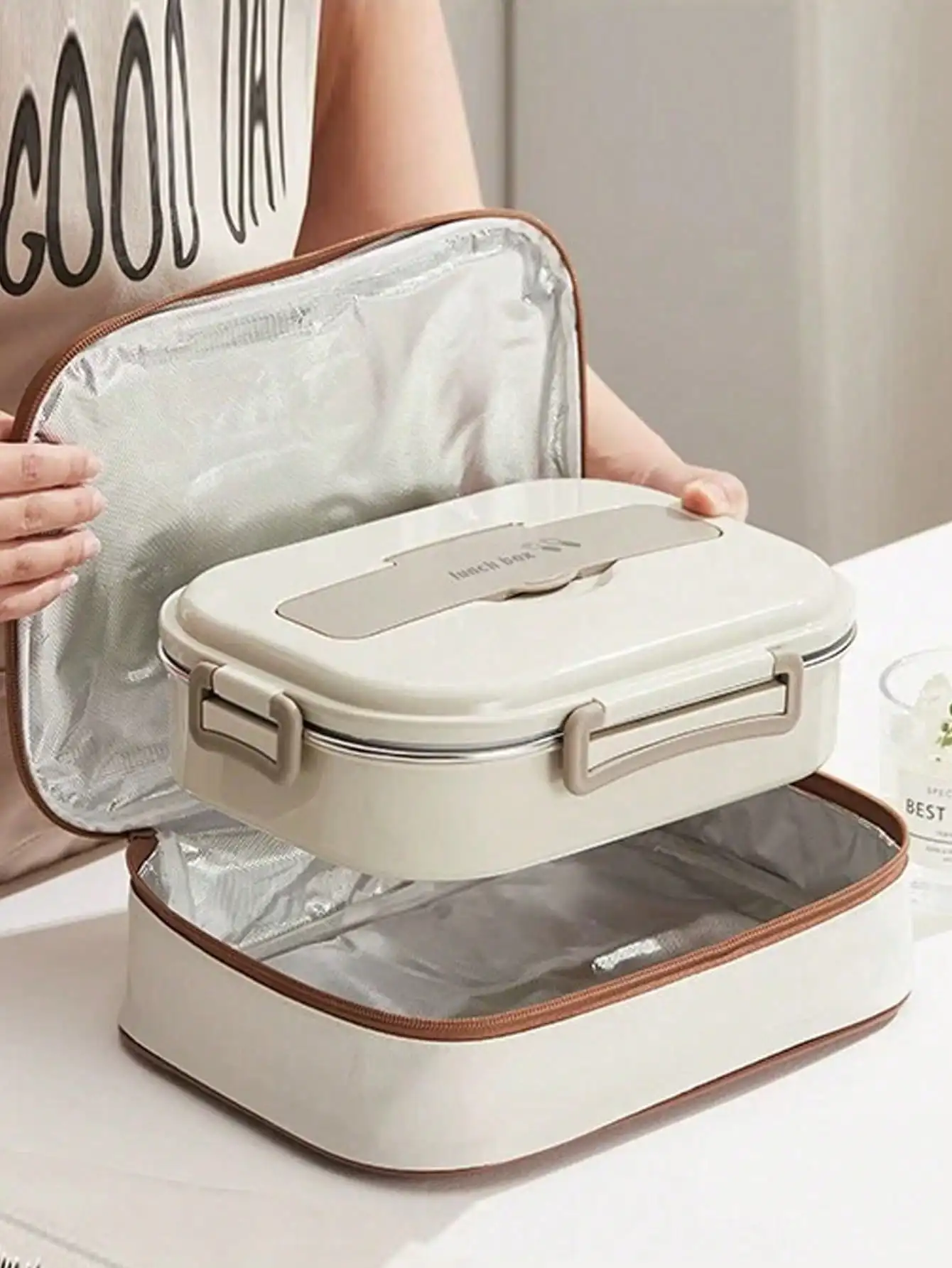 1 حقيبة صندوق الغداء، حقيبة حمل، حقيبة غداء خاصة للطلاب، حقيبة غداء لعمال المكاتب، حقيبة وجبة محمولة ذات سعة كبيرة، حقيبة معزولة #3