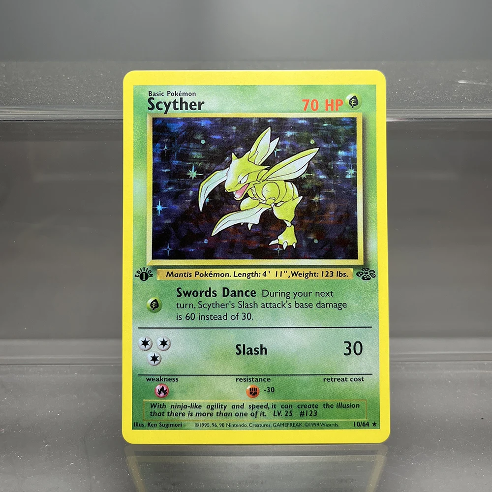 بطاقات PTCG Celebi Wigglytuff Electrode بطاقات رقائق واحدة Lugia Game Collection Cards PKM Jungle Series بطاقات الوكيل #6